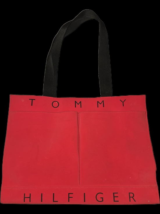 Tommy Hilfiger Handbags - Tommy Hilfiger Red Canvas Tote Bag